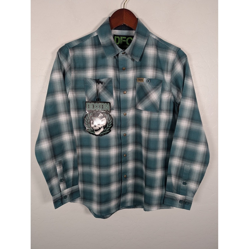 Dixxon Flannel Shirt‎ Youth XL Green Plaid Button Up DFC Tech Blend New Tags